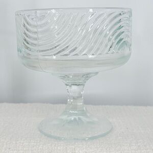 E.O. Brody Clear Pressed Glass‎ Swirled Candy Nut Compote Footed Dish